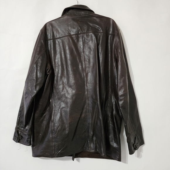 Banana Republic Vintage Men's Brown Leather Jacket XL - Picture 5 of 9